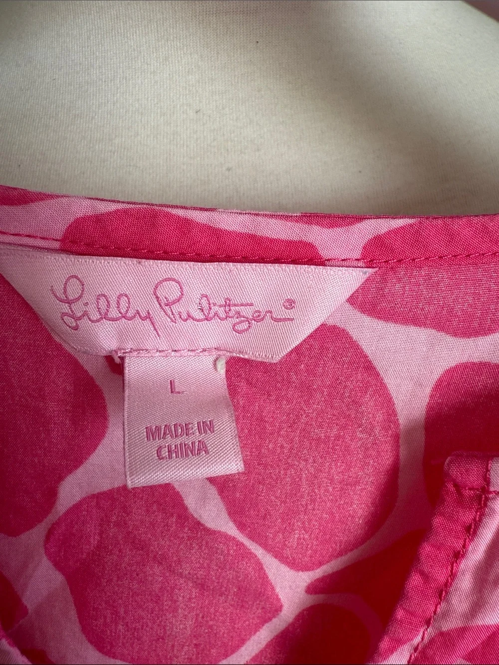 Lilly Pulitzer Bright Pink Animal-Print girls swim cover size large